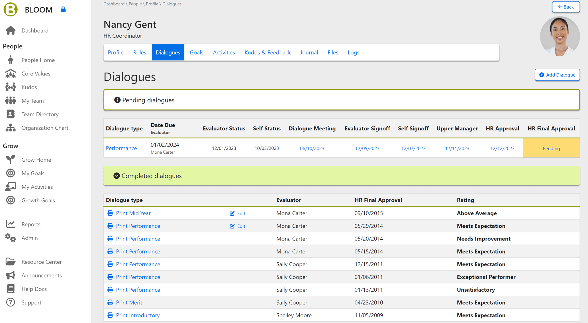 Dialogue Approval Process
